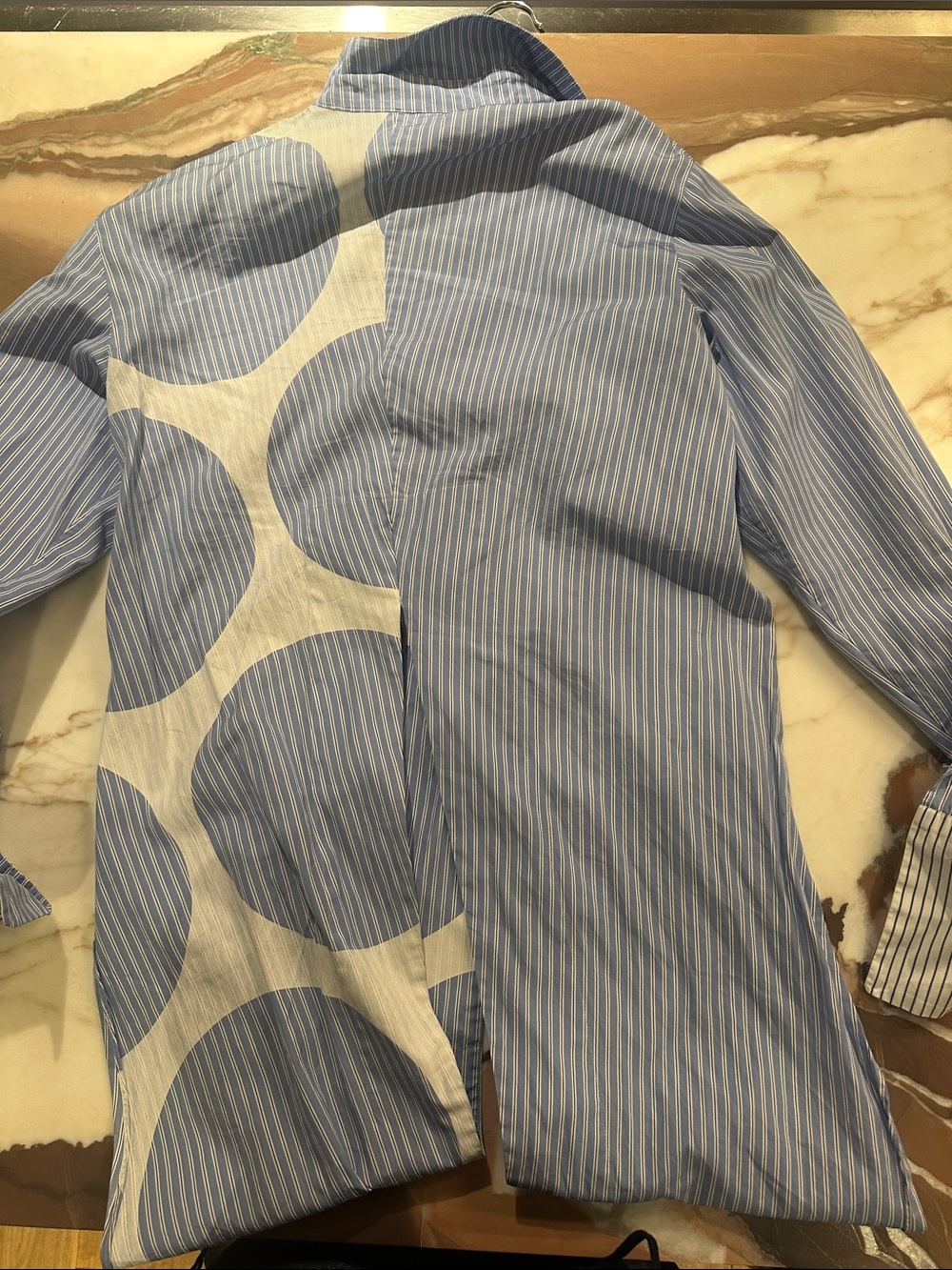 Stella McCartney Blue & White Mixed-Pattern Button-Down Shirt - Picture 7 of 9